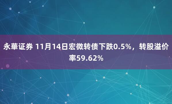 永華证券 11月14日宏微转债下跌0.5%，转股溢价率59.62%